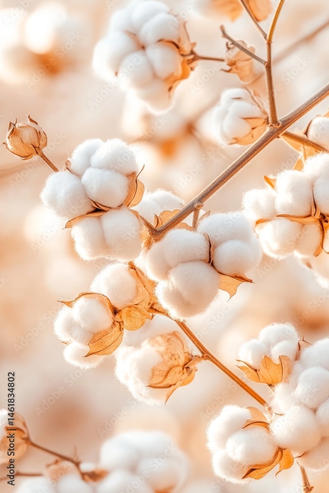 Cotton plants blossom under warm sunlight, revealing fluffy white flowers clustered on branches. This bountiful crop highlights the beauty of agricultural fields Cotton plants blossom under warm sunlight, revealing fluffy white flowers clustered on branches. This bountiful crop highlights the beauty of agricultural fields