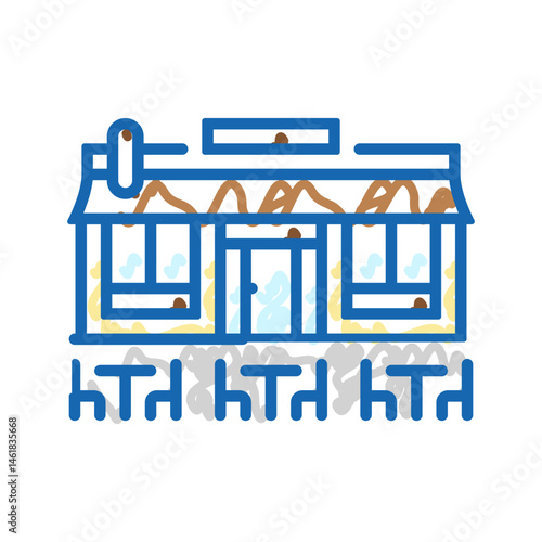 brasserie street food cafe icon doodle illustration