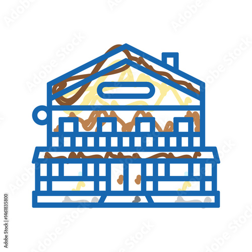 taverna street food cafe icon doodle illustration