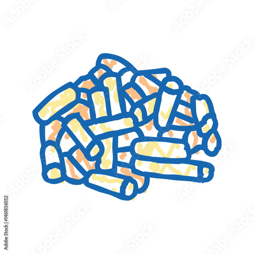 fuel wood pellets icon doodle illustration