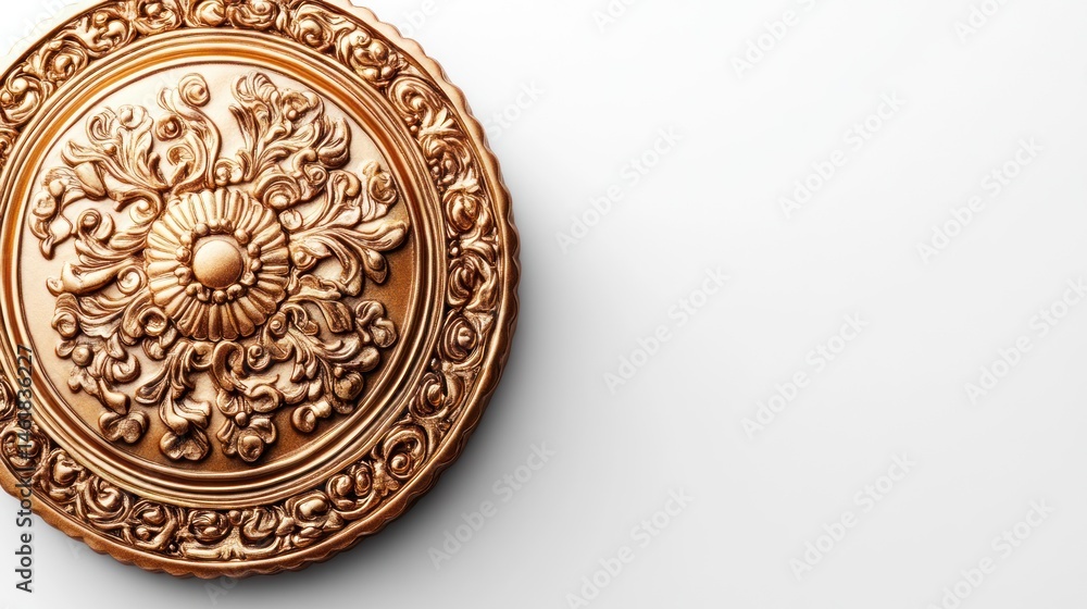 Obraz premium A traditional Chinese mooncake, on solid white background