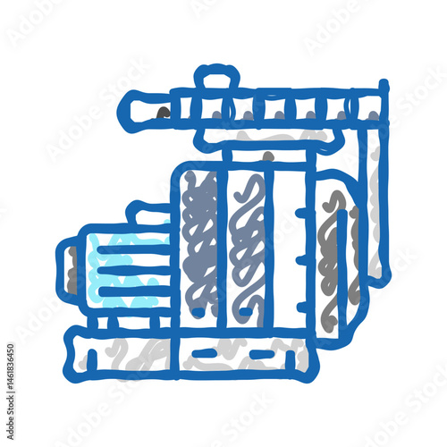pressing wood pellets icon doodle illustration