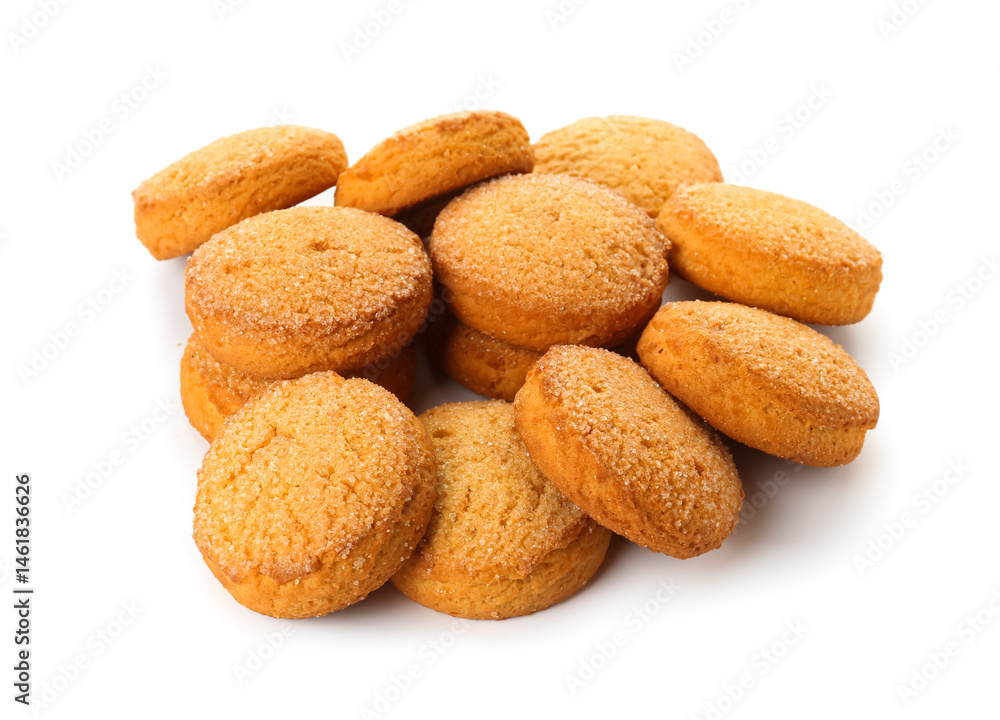 Many sweet cookies on white background Many sweet cookies on white background