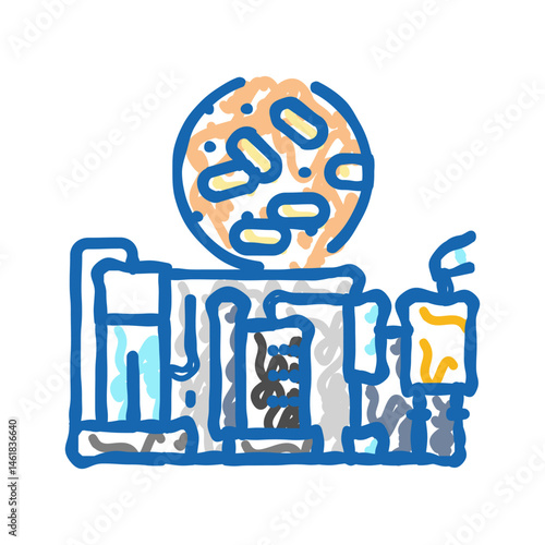 production wood pellets icon doodle illustration