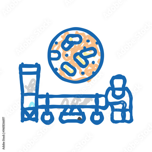 drying wood pellets icon doodle illustration