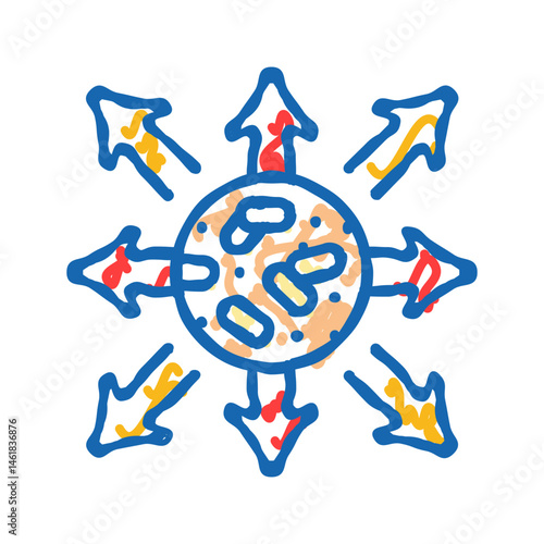 quality control wood pellets icon doodle illustration