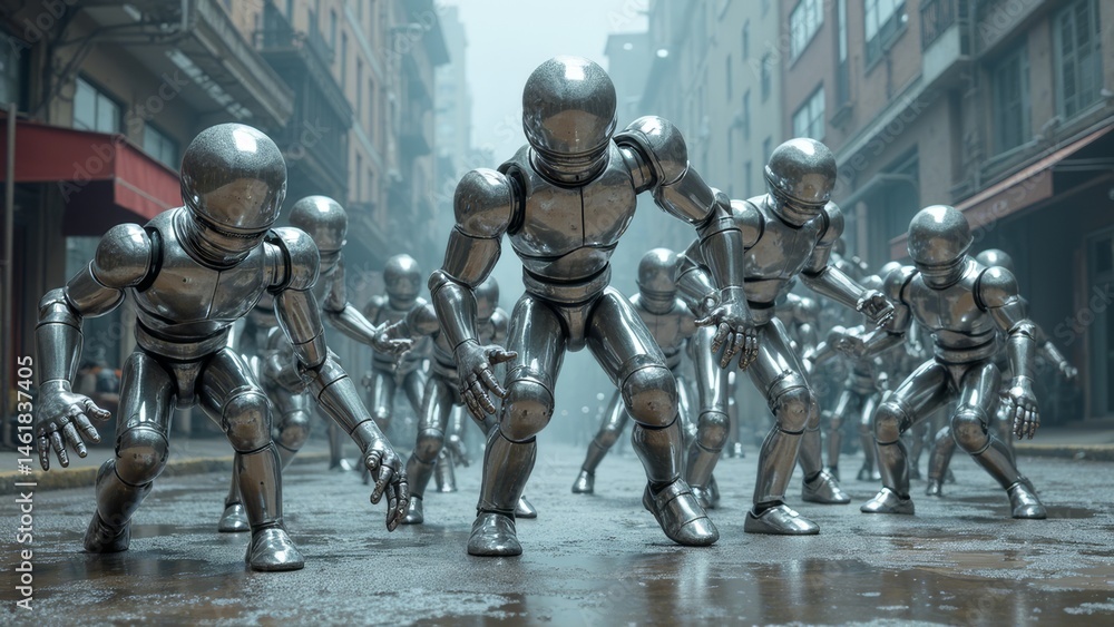 Mechanical crowds on the streets Mechanical crowds on the streets