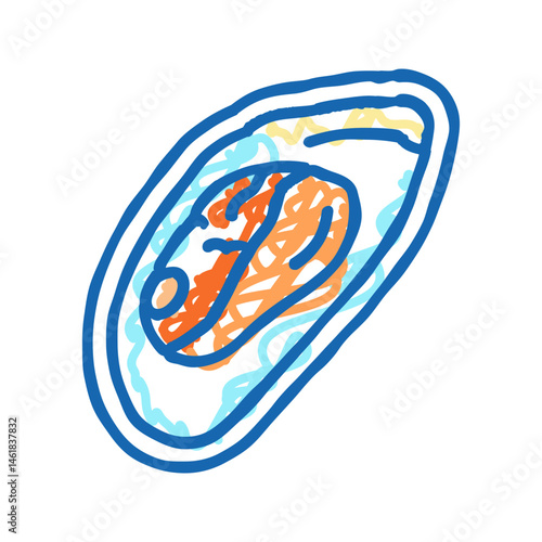 mollusks allergen free product food icon doodle illustration