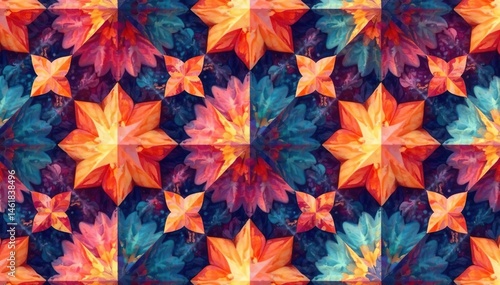 Abstract geometric shapes, repeating texture for home decor, boho, house