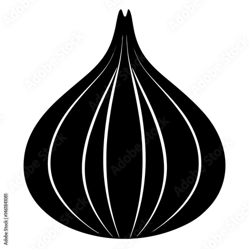 Garlic Silhouette Vector Illustration Design