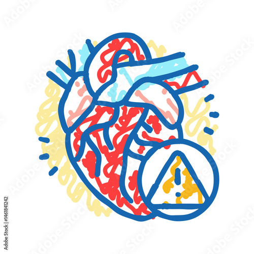 cardiovascular disease obesity overweight icon doodle illustration