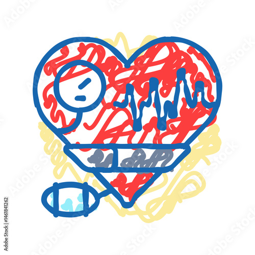 hypertension obesity overweight icon doodle illustration