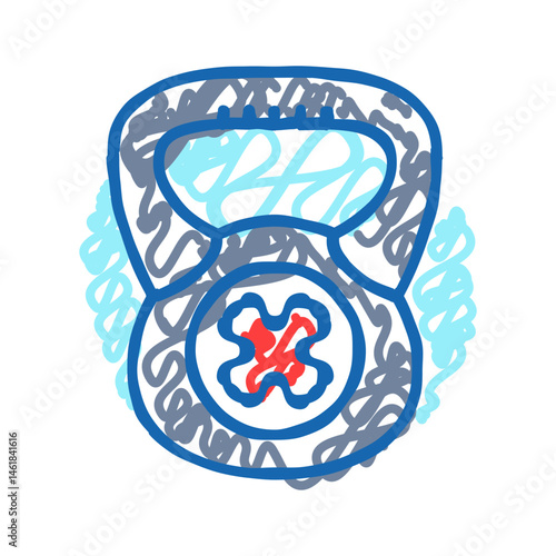 physical inactivity obesity overweight icon doodle illustration