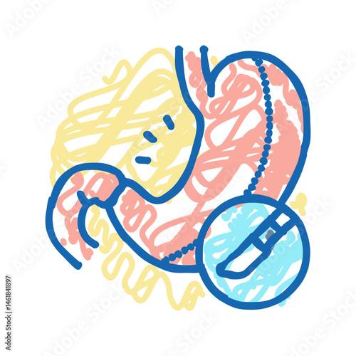 exercise obesity overweight icon doodle illustration