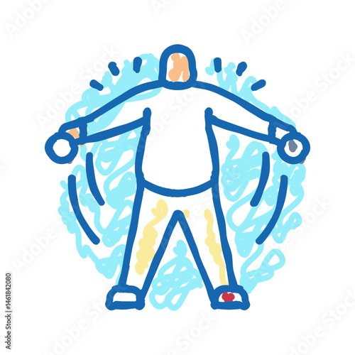 portion control obesity overweight icon doodle illustration