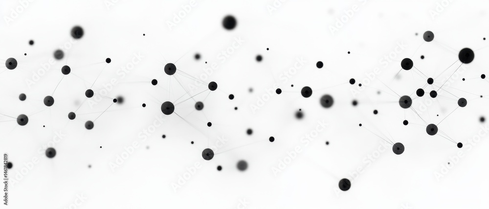 Abstract Connection Network of Nodes and Lines on White Background for Science Technology and Communication with Geometric Shapes and Futuristic Design Element Abstract Connection Network of Nodes and Lines on White Background for Science Technology and Communication with Geometric Shapes and Futuristic Design Element