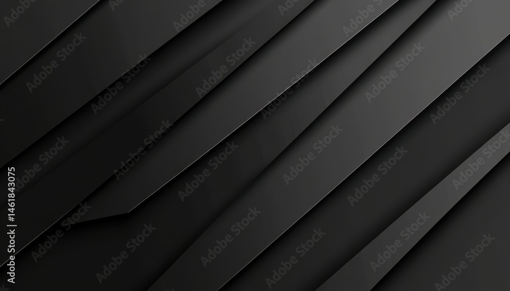 Obraz premium Abstract Dark Geometric Background with Diagonal Lines Black Gray and Shadow for Modern Designs Wallpaper and Digital Art