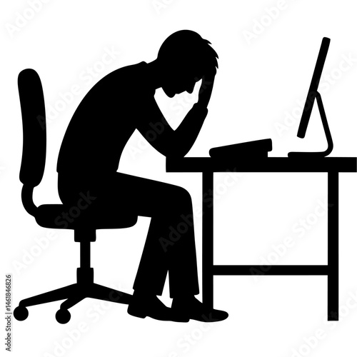 vector of frustrated office worker.