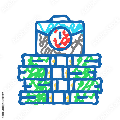 conflict interest money business cash icon doodle illustration