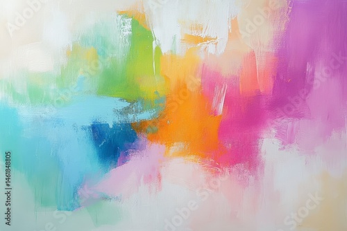 Vibrant abstract painting with soft color blends.