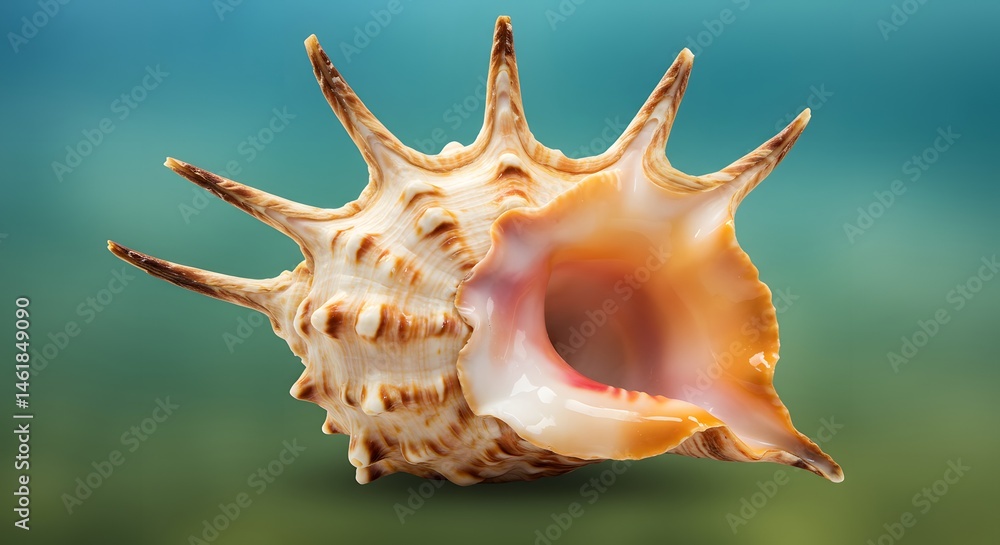 Sea Shell with Spikes Beige and Orange Sea Shell with Spikes Beige and Orange
