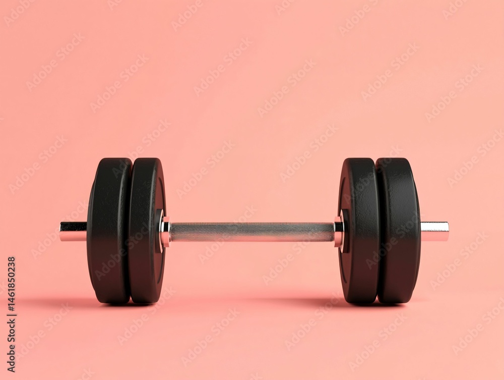 Black Barbell on Pink Black Barbell on Pink