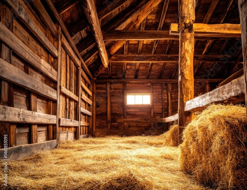 Rustic hayloft interior