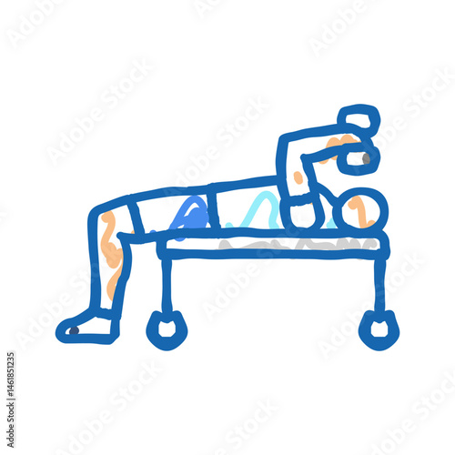 skull crushers arm fitness exercise icon doodle illustration