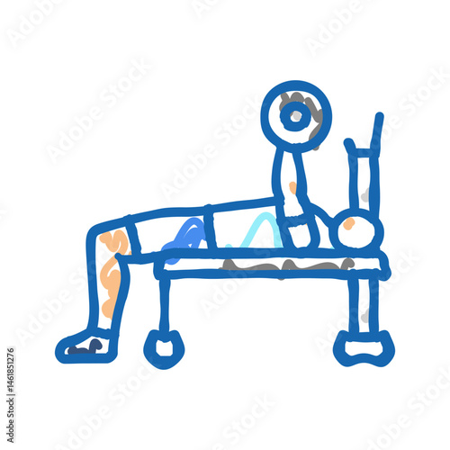 close grip bench press arm fitness exercise icon doodle illustration