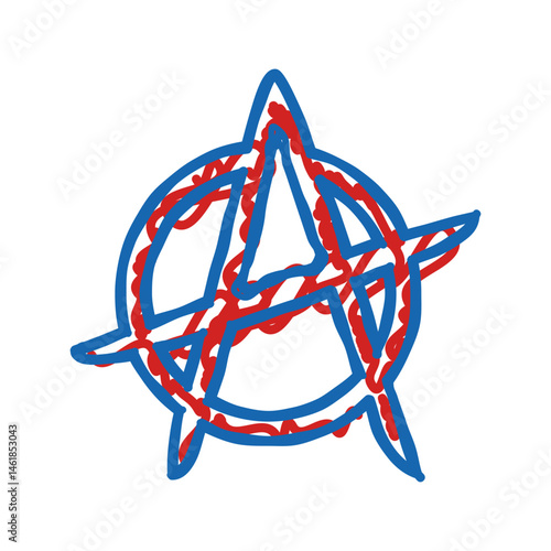 anarchy subculture style punk icon doodle illustration