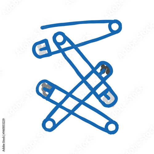 safety pins subculture style punk icon doodle illustration