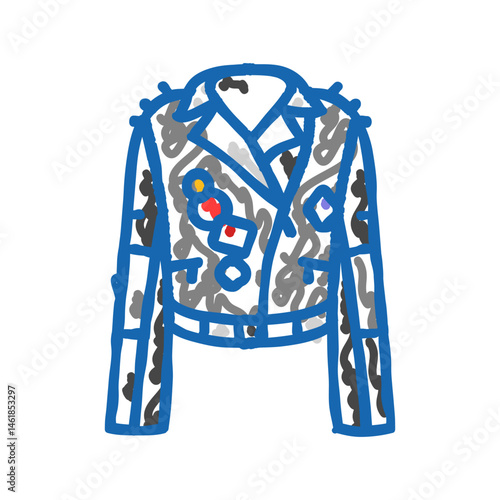 leather jackets subculture style icon doodle illustration