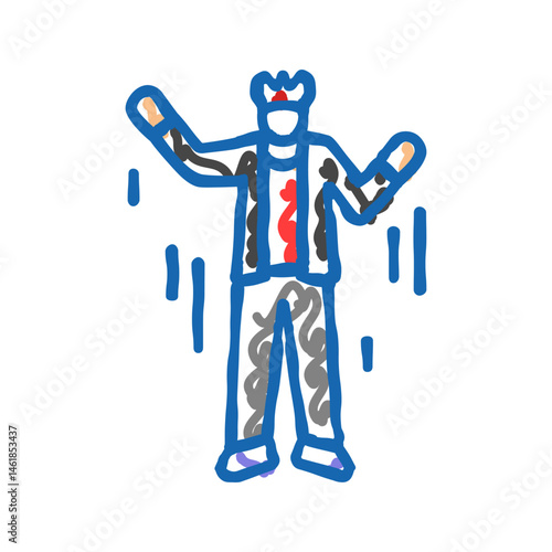 pogo dance subculture style icon doodle illustration