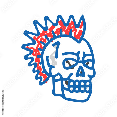 punk lifestyle subculture style icon doodle illustration