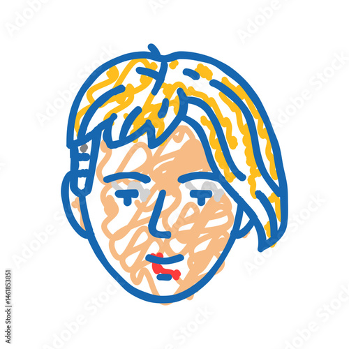 kid boy punk subculture style icon doodle illustration