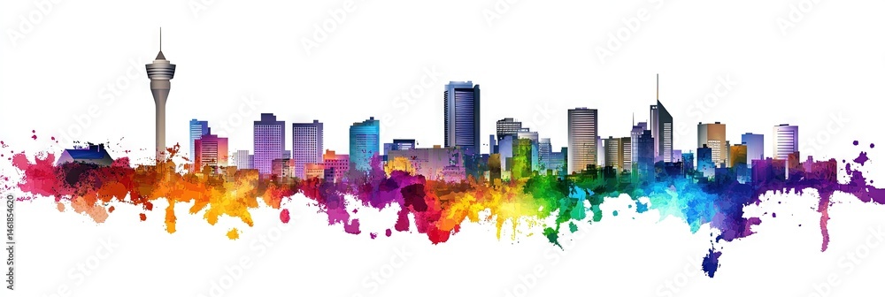 Obraz premium 2d vector johannesburg, south africa downtown skyline