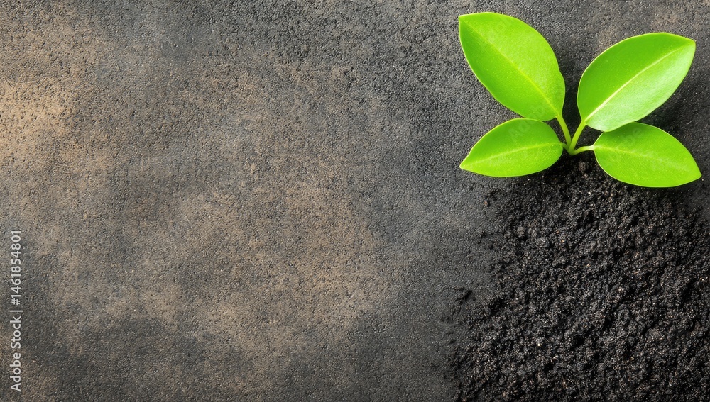 Naklejka premium Fresh sprout emerging from fertile soil