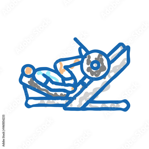 leg press fitness exercise icon doodle illustration