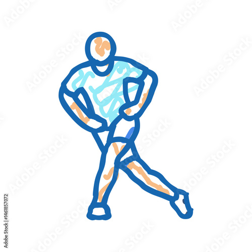 jump squats fitness exercise leg icon doodle illustration