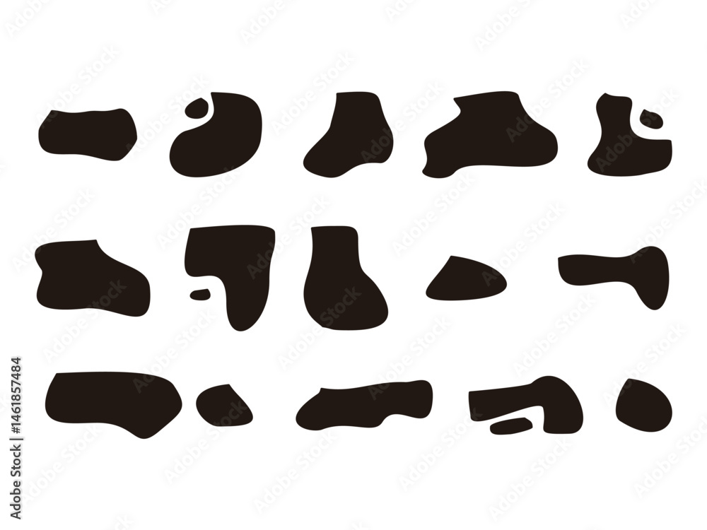 Set of black doodle abstract liquid blob symbol icon design vector isolated transparent background Set of black doodle abstract liquid blob symbol icon design vector isolated transparent background