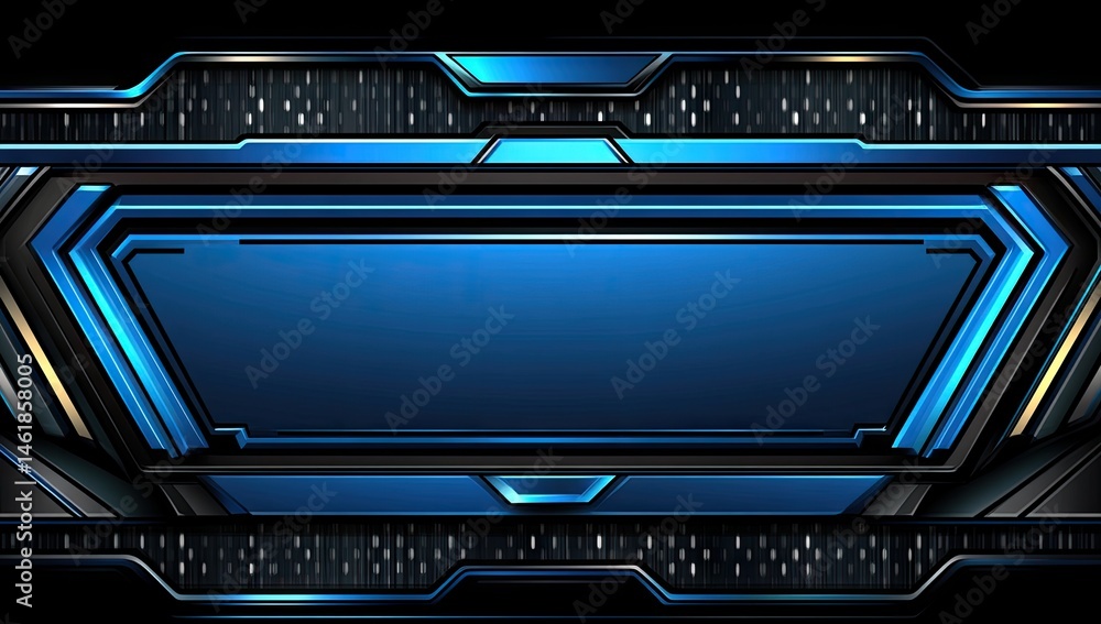 Obraz premium Futuristic, abstract blue and black design