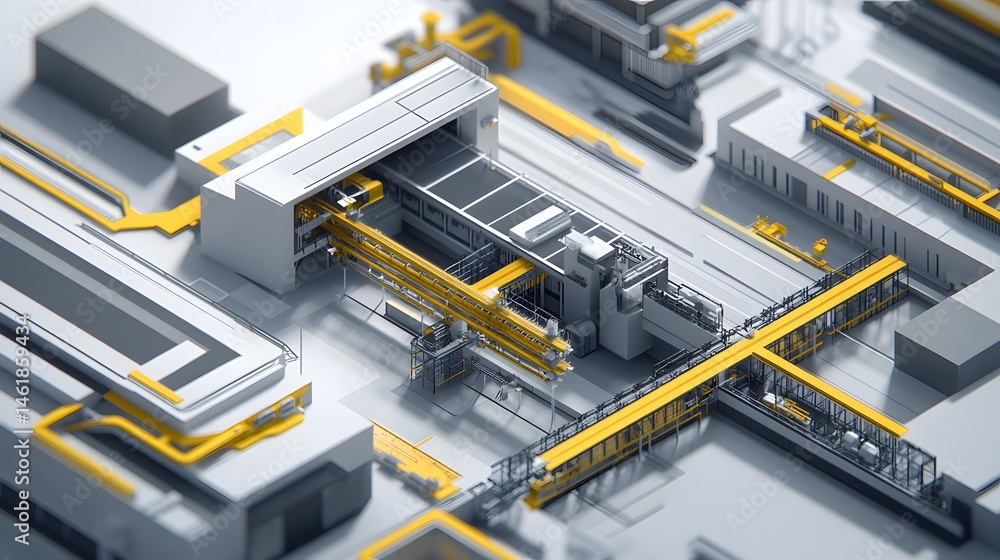 Abstract industrial complex design viewed from above. Abstract industrial complex design viewed from above.