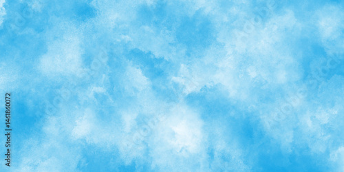 Hand painted blue watercolor background.This watercolor design with watercolor texture on white background,Copy space, cold ice color art, contemporary artistic backdrop,