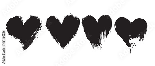 Abstract Black Brush Stroke Vectors for Texture Art
