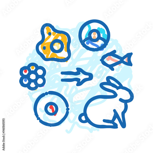 origin of life unsolved mystery icon doodle illustration