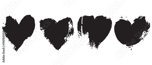Abstract Black Brush Stroke Vectors for Texture Art