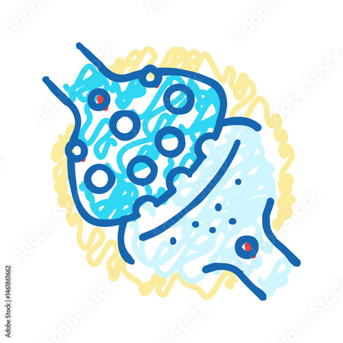 the mechanism of anesthesia mystery icon doodle illustration