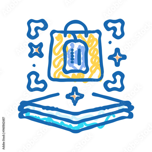 swag bag virtual conference icon doodle illustration