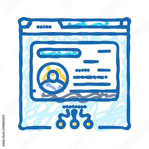 moderator control virtual conference icon doodle illustration