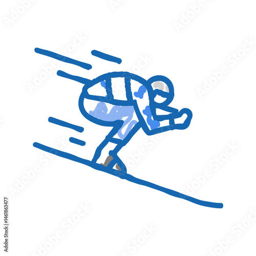 alpine skiing winter sport icon doodle illustration